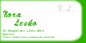 nora lesko business card